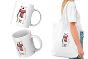 Cute Christmas Polar Bear Clipart, a Graphic by Markicha Art (Thumbnail 3 of 4)