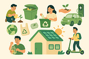 Eco Friendly Doodle Set, a Person Illustration by ananastya (Thumbnail 6 of 7)
