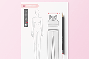 Sportswear for Women Flat Sketch Set, an Illustration by HYDNSTUDIO (Thumbnail 3 of 10)