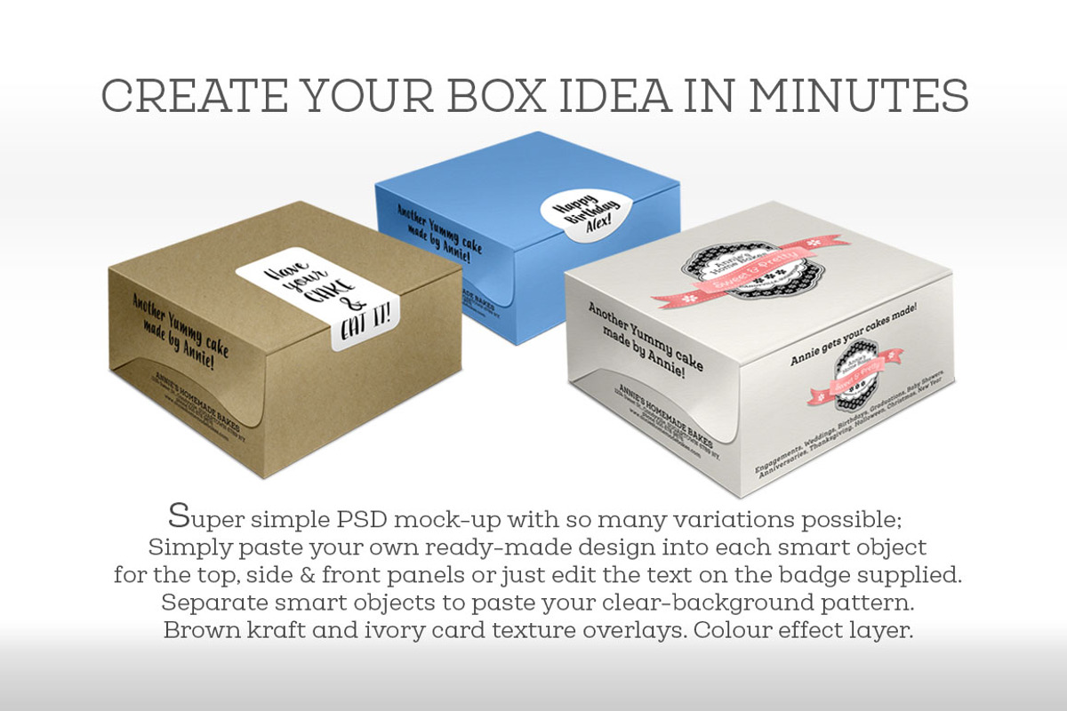 Cake Box Large Size, a Cups & Container Mockup by JoZOO (Photo 2 of 2)