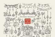Christmas Line Art Hand Drawn Set, a Seasonal Illustration by Berentine.art (Thumbnail 7 of 9)