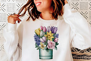 Watercolor spring flowers clipart, an Illustration by SinaCreation (Thumbnail 2 of 7)