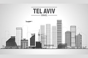 Tel Aviv Israel vector skyline, a Background Graphic by Sky and glass (Thumbnail 6 of 7)