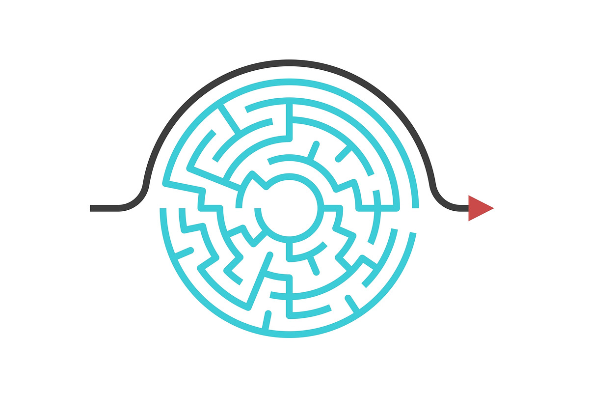 Circular maze, bypass, white bg, a Work Illustration by inimalGraphic (Photo 2 of 2)
