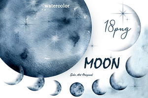 Moon Phases Cosmic Lunar Clip Art