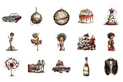 Watercolor New Year Clipart, an Illustration by CreationArt (Thumbnail 4 of 5)