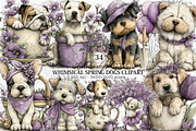 Whimsical Spring Dogs Clipart Bundle, an Illustration by Canvas Craft (Thumbnail 1 of 7)