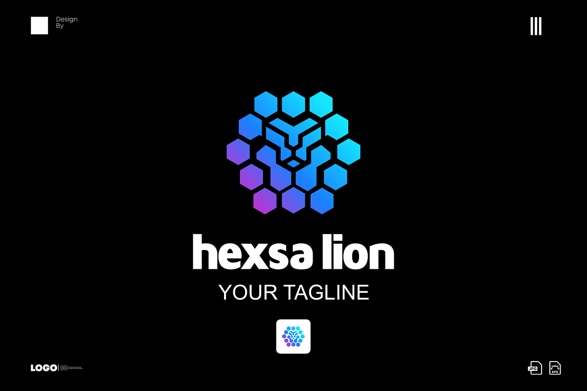 Vector hexagon lion head for safari, a Background Graphic by galaxyd (Photo 1 of 2)