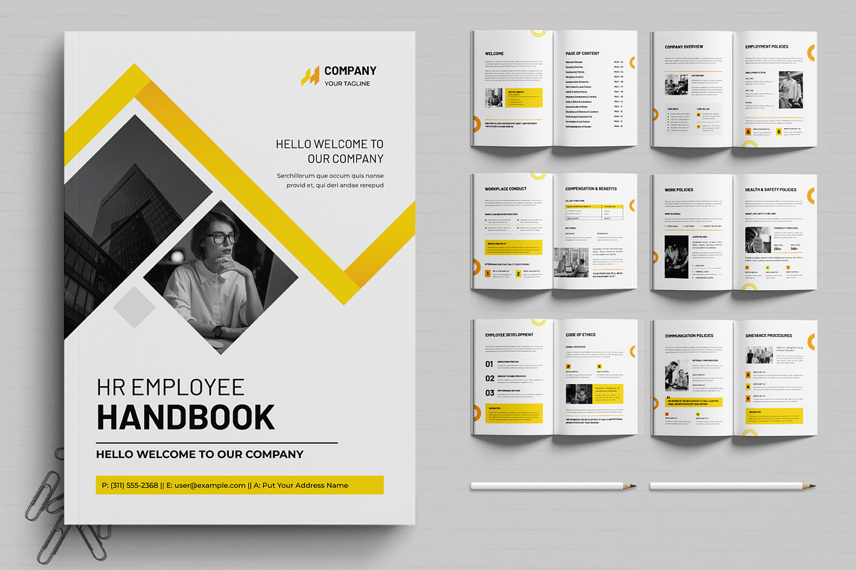 HR Employee Handbook Template, a Brochure Template by MightyDesign (Photo 1 of 6)