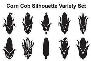 Fresh Corn Cob Silhouette Variety