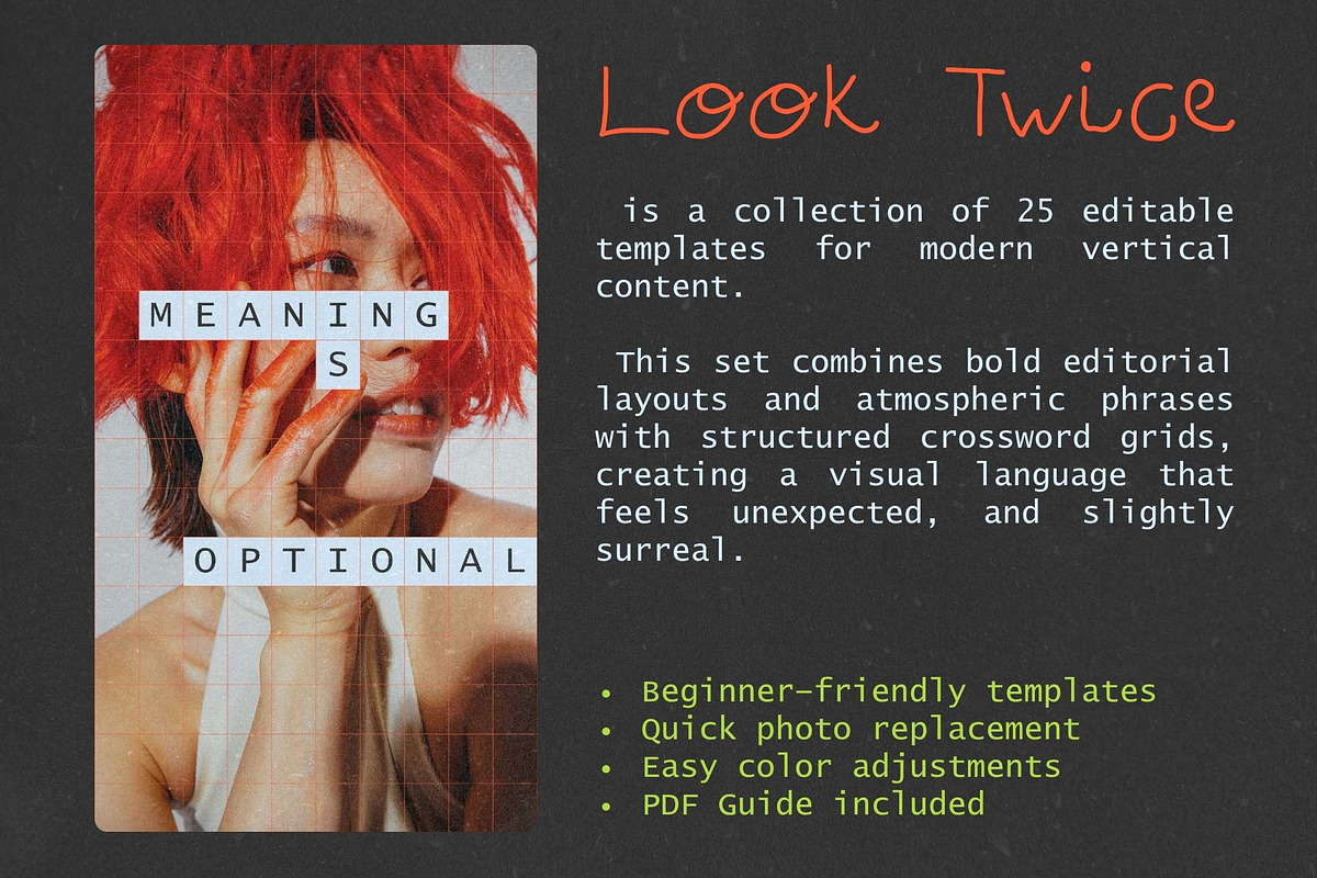 Look Twice: Concept Story Templates, a Social Media Template by Anastasiia VNSK (Photo 2 of 15)