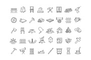 Logging, sawmill line icons, an Outline Icon by Tettygreen (Thumbnail 2 of 2)