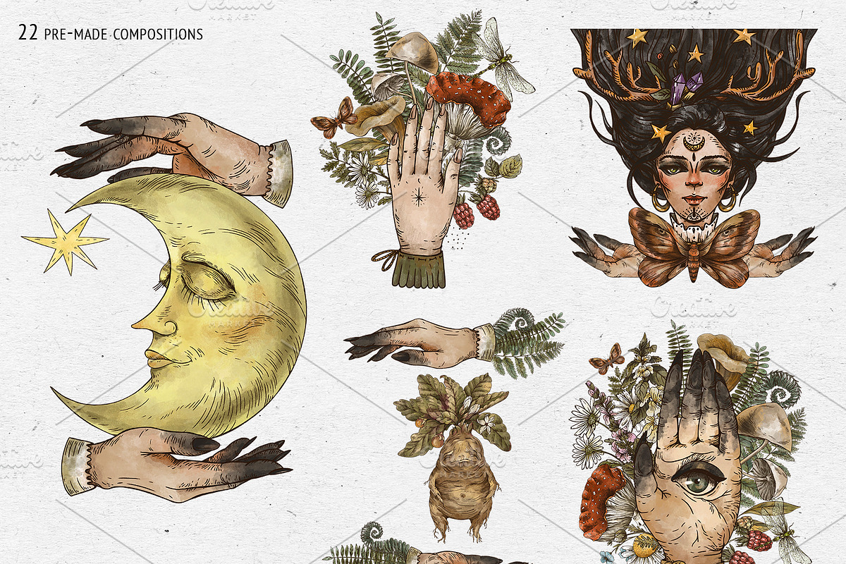 Witchcraft clipart Green witch plant, a Texture Illustration by Belusuab (Photo 8 of 15)
