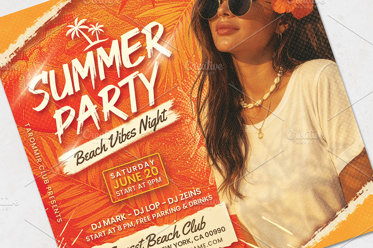 Summer Party Flyer Template, a Flyer Template by Tarommir (Photo 3 of 3)