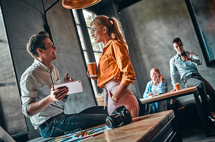Discussion in office, a Photo by ORION Production