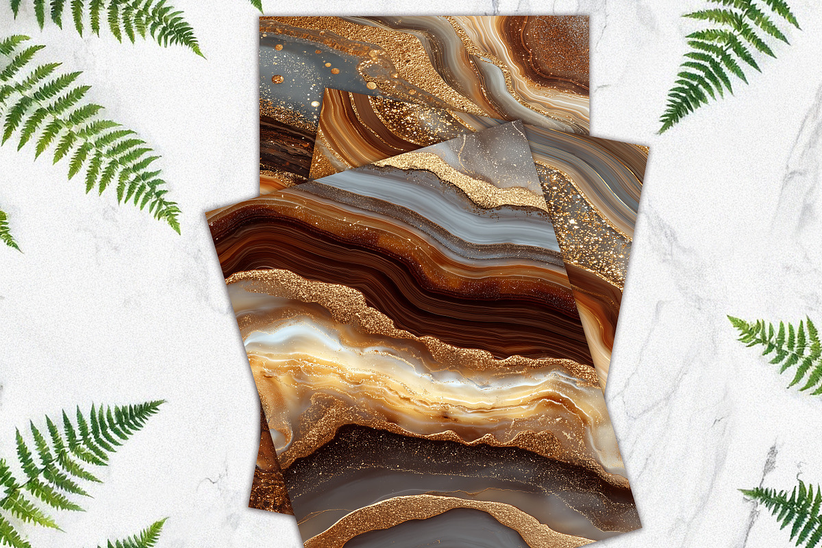Golden Brown Agate Scrapbook Page, a Background Graphic by V Design Creator (Photo 12 of 12)