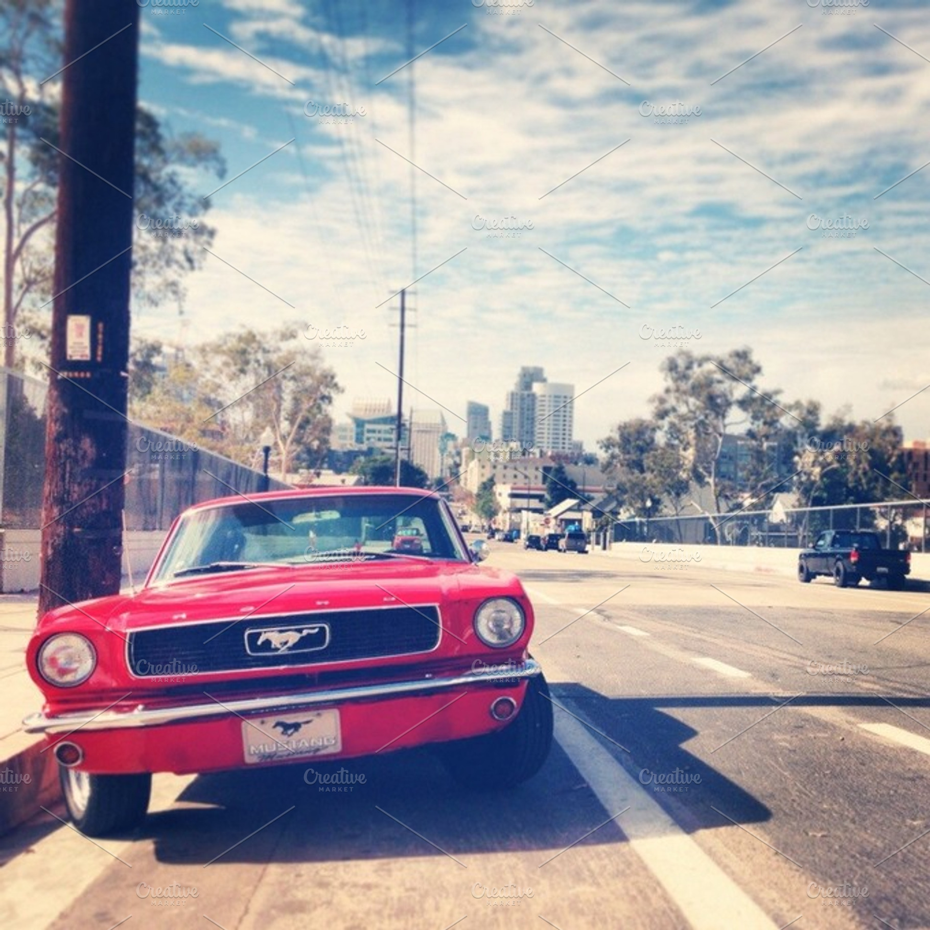 California Mustang Car Street Photo, a Transportation Photo by ARTPLAY STUDIO