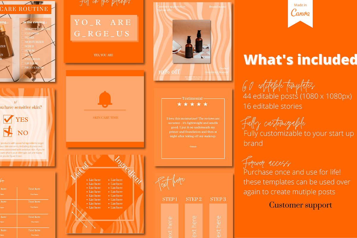 60 TREND SKINCARE INSTAGRAM TEMPLATE, a Social Media Template by LemonNguyen (Photo 2 of 6)