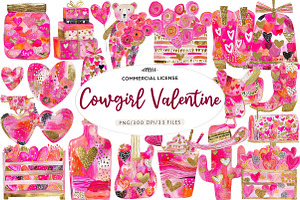 Cowgirl valentine clipart, an Illustration by CreationArt