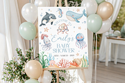 Ocean Baby Shower Welcome Sign, a Templates & Theme by VeliusCreativeStudio (Thumbnail 3 of 3)