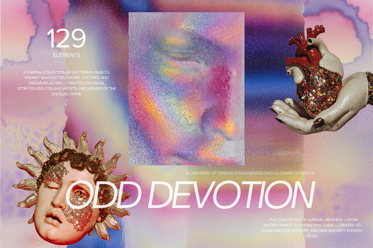 Surreal Glitter Collage Pack, an Object Graphic by Natali Batu (Photo 1 of 11)