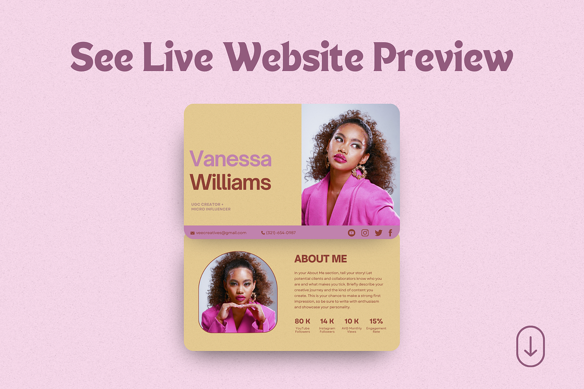 Colorful UGC Portfolio Website Canva, a Landing Page Template by The Chaos Project (Photo 7 of 8)