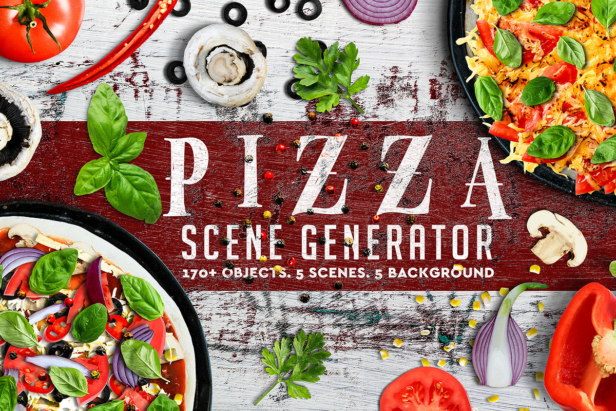Pizza Scene Creator, a Product Mockup by alexandeerco (Photo 1 of 10)