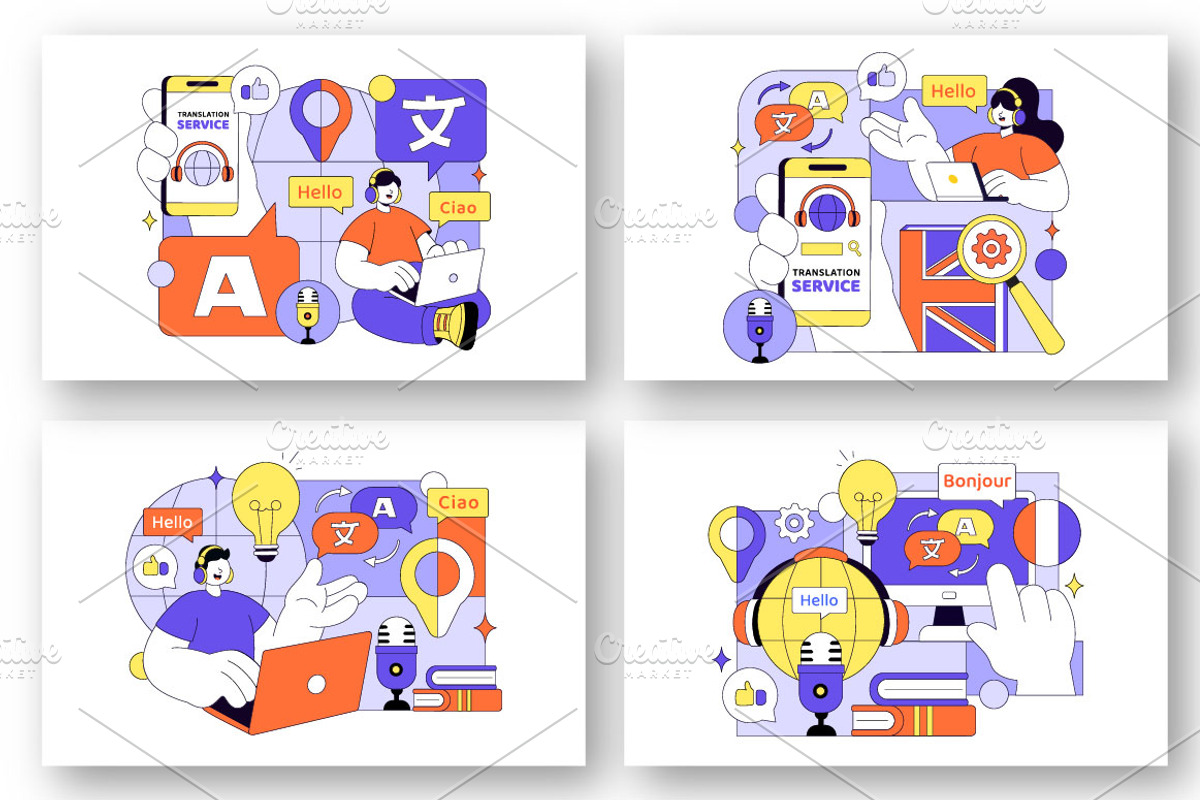 10 Multilingual Translation Service, an Education Illustration by denayunebgt (Photo 3 of 4)