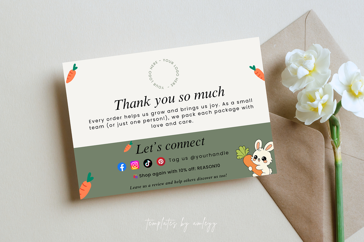 Minimal Thank You Card Template, a Card Template by Elegant_Studio44 (Photo 4 of 6)