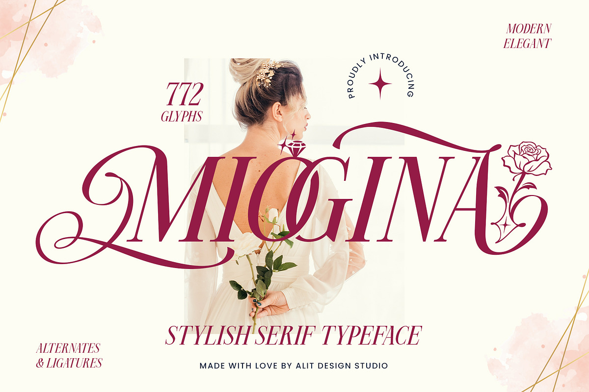 Miogina Typeface, a Serif Font by alit design (Photo 1 of 17)