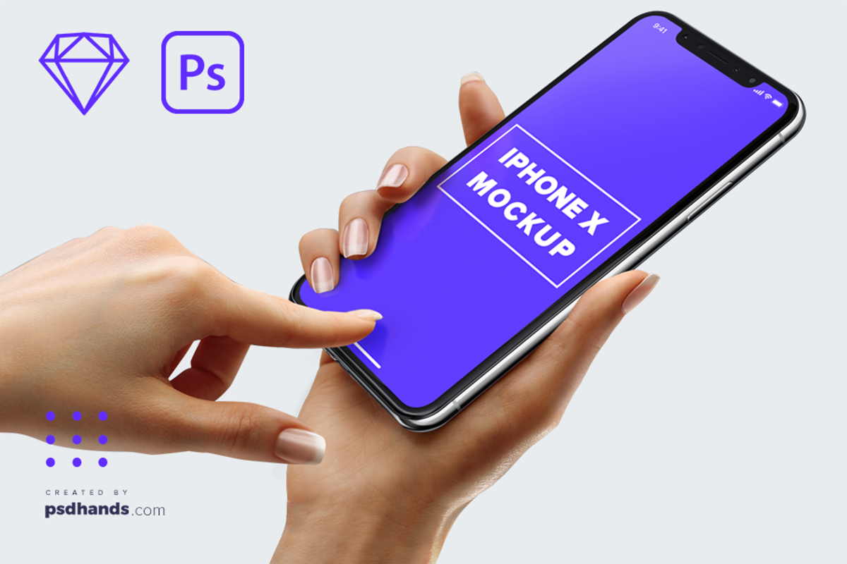 iPhone in Hand mockup Multi Device 3, an iPhone Mockup by LazyCrazy (Photo 1 of 3)