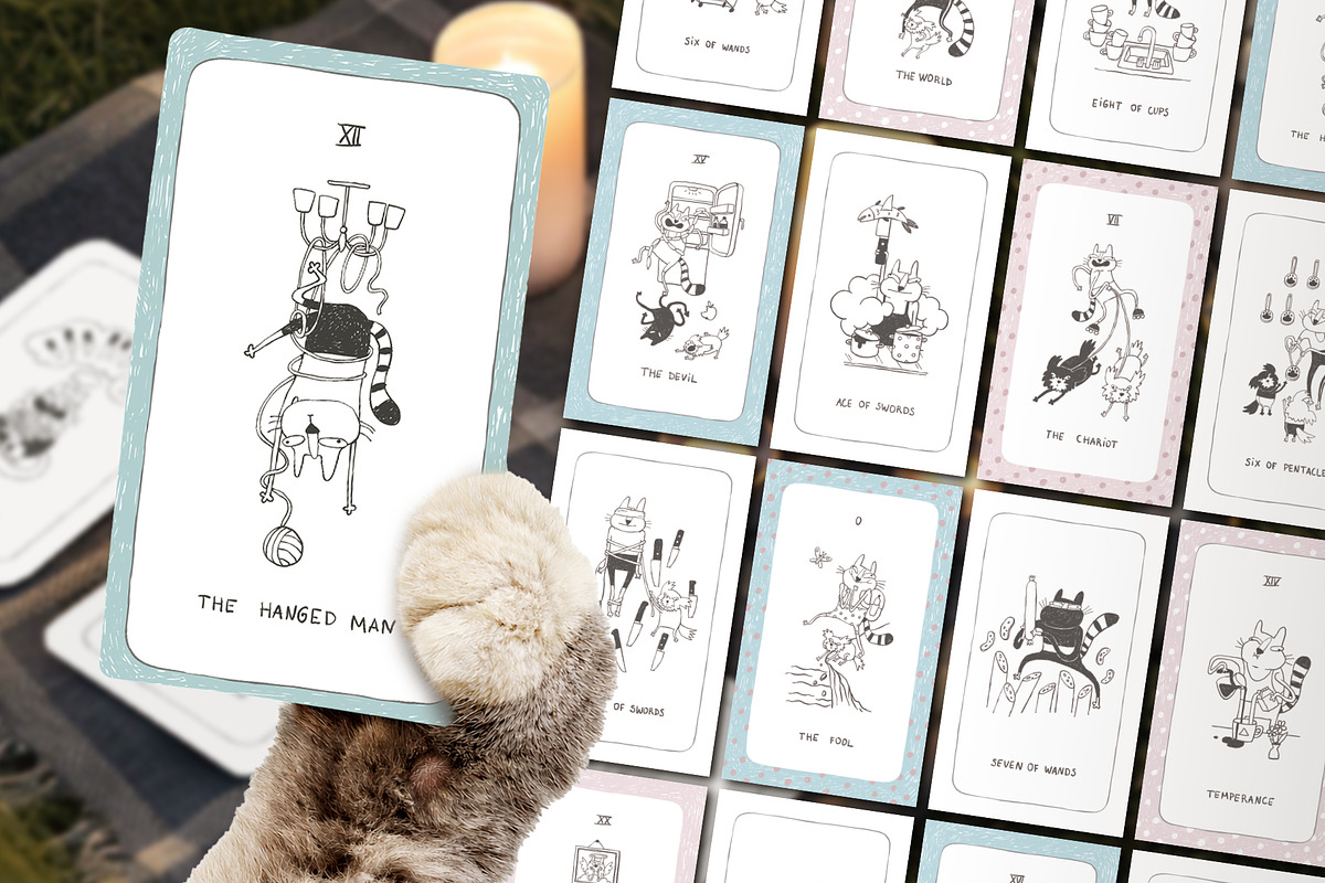 Doodle Cats Full Tarot Deck, an Illustration by Anastasiya Klempach (Photo 1 of 13)