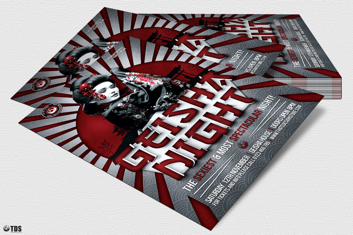 Geisha Night Flyer Template V6, a Flyer Template by ThatsDesignArt (Photo 4 of 7)