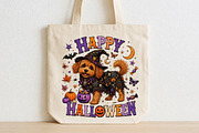 Happy Halloweenie Dachshund PNG, a Seasonal Illustration by CraftArtStudio (Thumbnail 2 of 4)