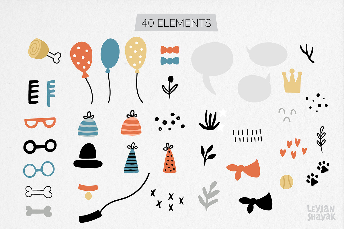Cute dogs clipart collection, an Animal Illustration by Leysan Shayak (Photo 11 of 11)