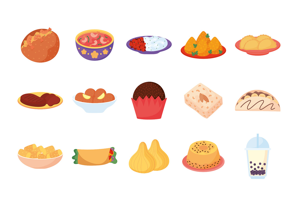 Brazilian Food Illustration Set