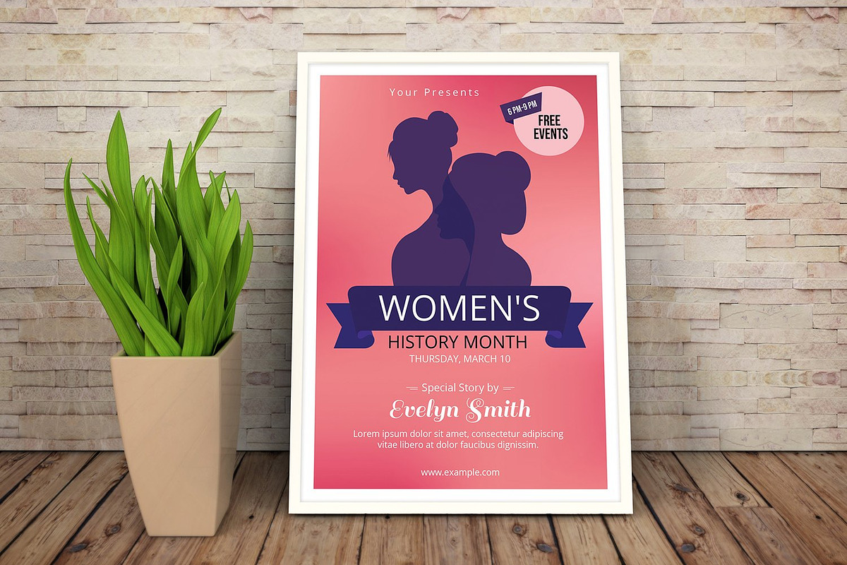 Women's History Month Flyer, a Flyer Template by retrographix (Photo 1 of 2)