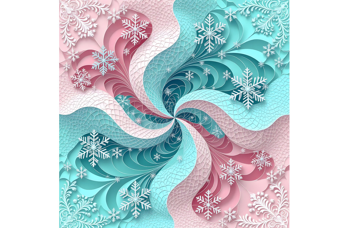 Abstract Wave Fractal Pink and Blue, a Decorative Illustration by Sharon Schwalbe (Photo 1 of 2)