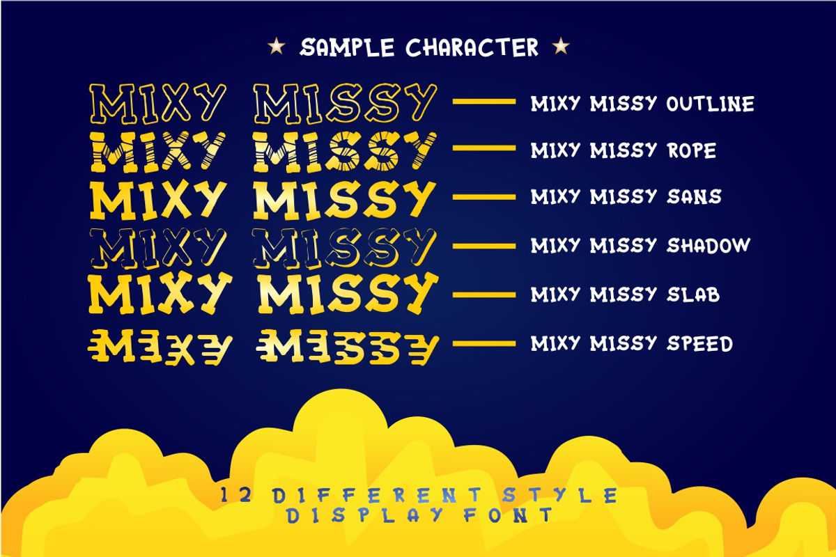 Mixy Missy - 12 Styles Display Font preview 3