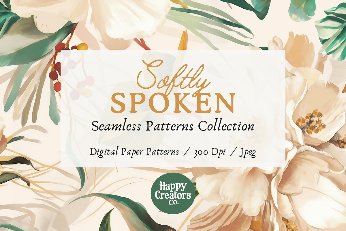 Softly Spoken Digital Paper Pack, a Pattern Graphic by Happy Creators Co. (Photo 7 of 7)