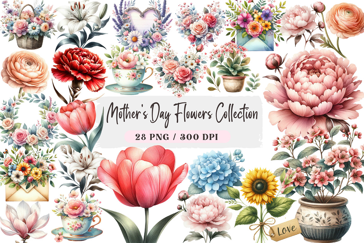 Mother’s Day Flowers Collection, an Illustration by DreamArtGraphic (Photo 1 of 4)