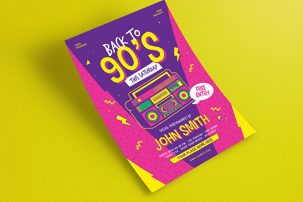 90s Radio Music Flyer, a Flyer Template by Guuver (Photo 3 of 3)