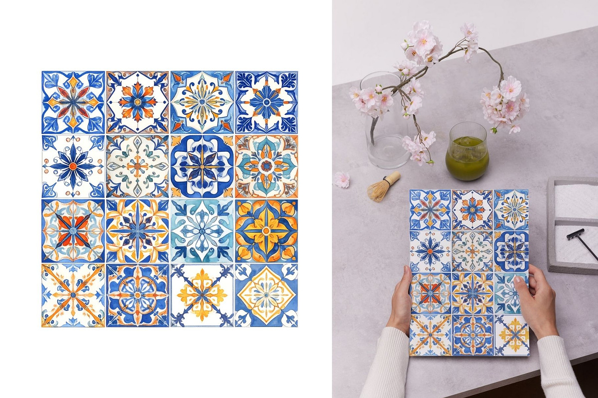 Portuguese Tiles Pattern Collection, a Pattern Graphic by Anna Design Studio (Photo 13 of 17)