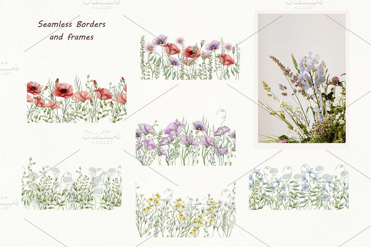 Watercolor Wildflowers Botanical Set, a Decorative Illustration by BarvArt (Photo 12 of 22)