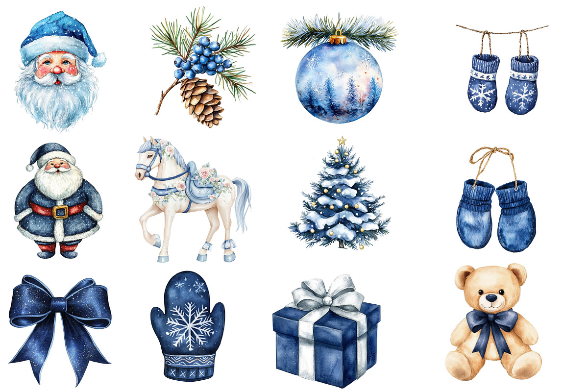 Vintage Navy Christmas Winter, an Illustration by Designworld (Photo 2 of 5)