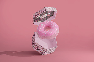 Donut Gift Box Mockup