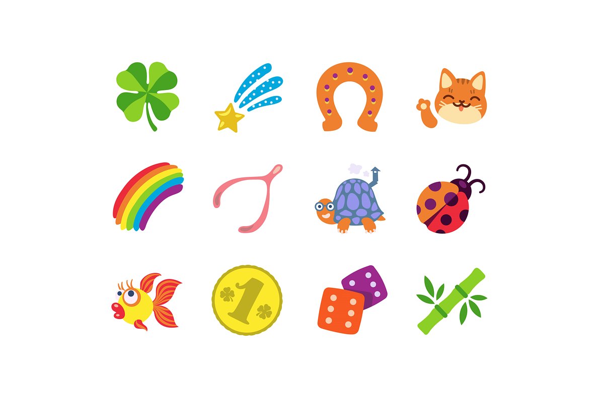 Lucky Charms Icons And Pattern, an Outline Icon by Iconka (Photo 2 of 6)