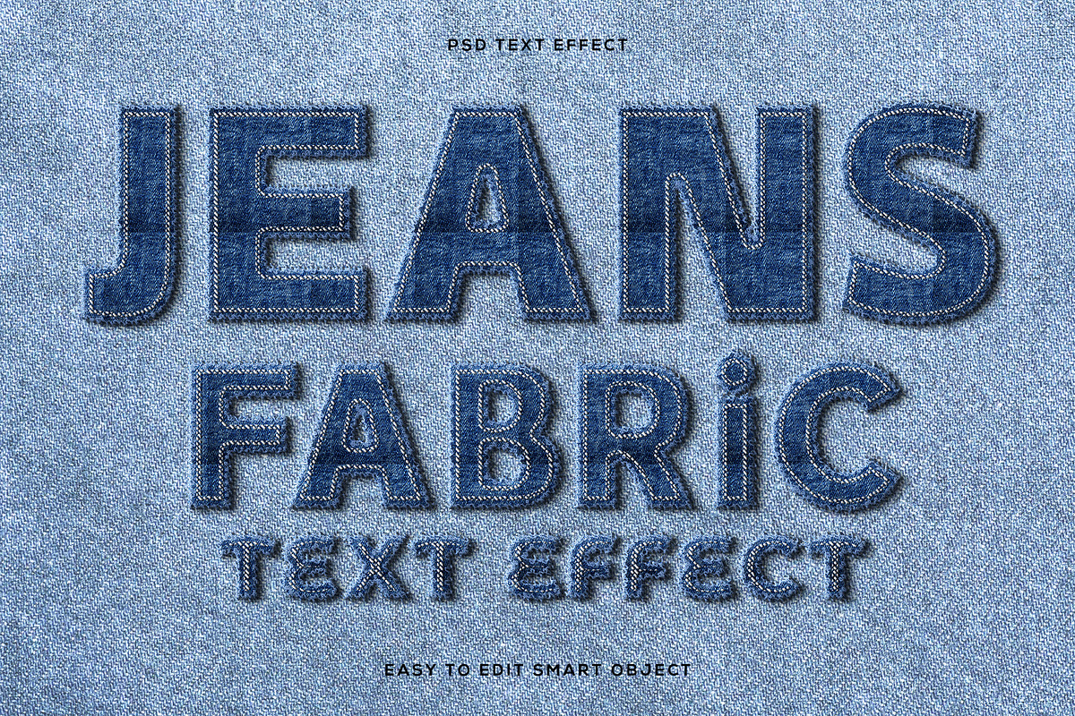 Jeans Fabric Denim Text Effect PSD, a Layer Style Add-On by Beast Designer (Photo 1 of 2)