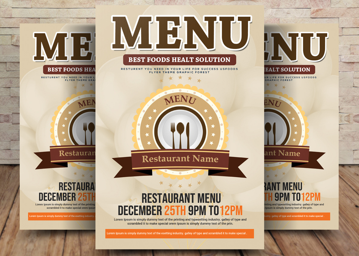 Food Menu - Restaurant Menu Flyer, a Flyer Template by graphicforest