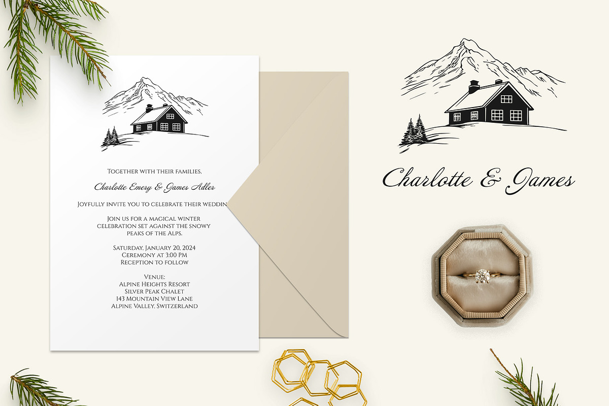 Winter Mountain Ski Resort Set, an Object Graphic by NatalieArtShop (Photo 12 of 12)